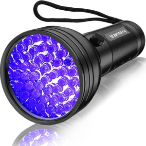 A Vansky UV Flashlight Black Light, 51 LED with purple LEDs on it, ideal for detecting pet urine.