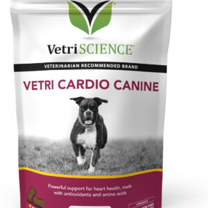 A bag of VETRISCIENCE Vetri Cardio Canine Complete Cardiovascular Support for Dogs with CoQ10, Taurine and Arginine, 60 Chews.