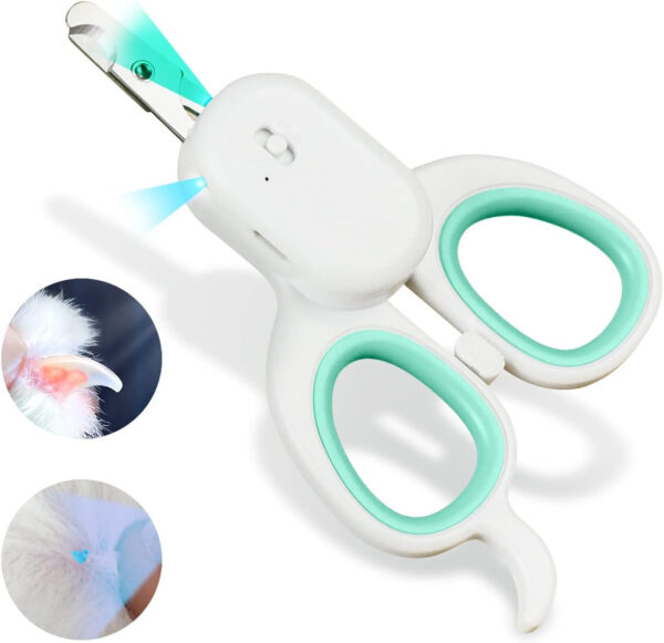 PAKEWAY Pet Nail Clipper with LED & -U-V light - Grooming Tool for Dog Cat Rabbit.