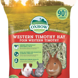 Oxbow Animal Health 90 oz. Western Timothy Hay - All Natural Hay for Hamsters, Chinchillas, Rabbits, Guinea Pigs & Gerbils - Grown in the USA - Veterinarian Recommended