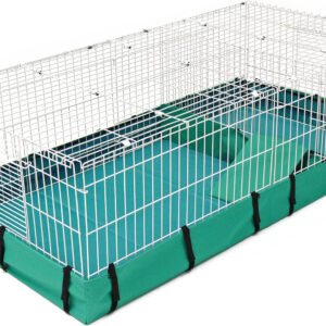 The MidWest Homes for Pets Guinea Habitat Plus Guinea Pig Cage by MidWest - Top Panel Included (47L x 24W x 14H Inches) with a green mat on top is perfect for your Guinea Pig.