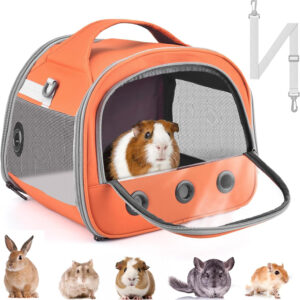 Bissap Guinea Pig Carrier Bag - Portable
  Small Animal Carrier Pouch for Hamster, Chinchilla, Rabbit, Gerbil, Hedgehog,
  Sugar Glider (Orange)