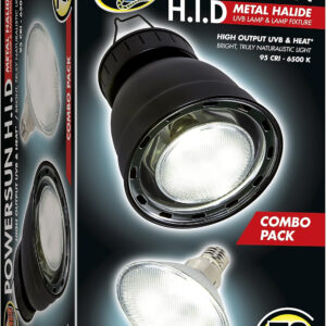 Get the Zoo Med PowerSun H.I.D Metal Halide UVB Lamp & Lamp Fixture combo pack for high-quality lighting.