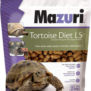 A specialized diet for tortoises, the Mazuri Tortoise LS Diet - Specialized Diet for Various Tortoise Species - is available in a 12 ounce bag.